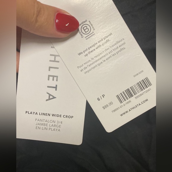 ATHLETA PLAYA LINEN WIDE LEG CROP PANT // Black 🎉 Host Pick 🎉 - Picture 15 of 16